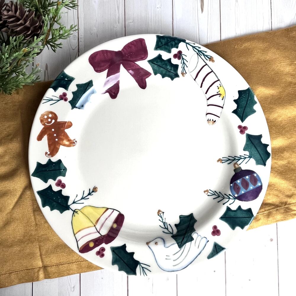 Vintage Christmas Traditions Plate by Hartstone USA 11.25" D Holiday Handpainted